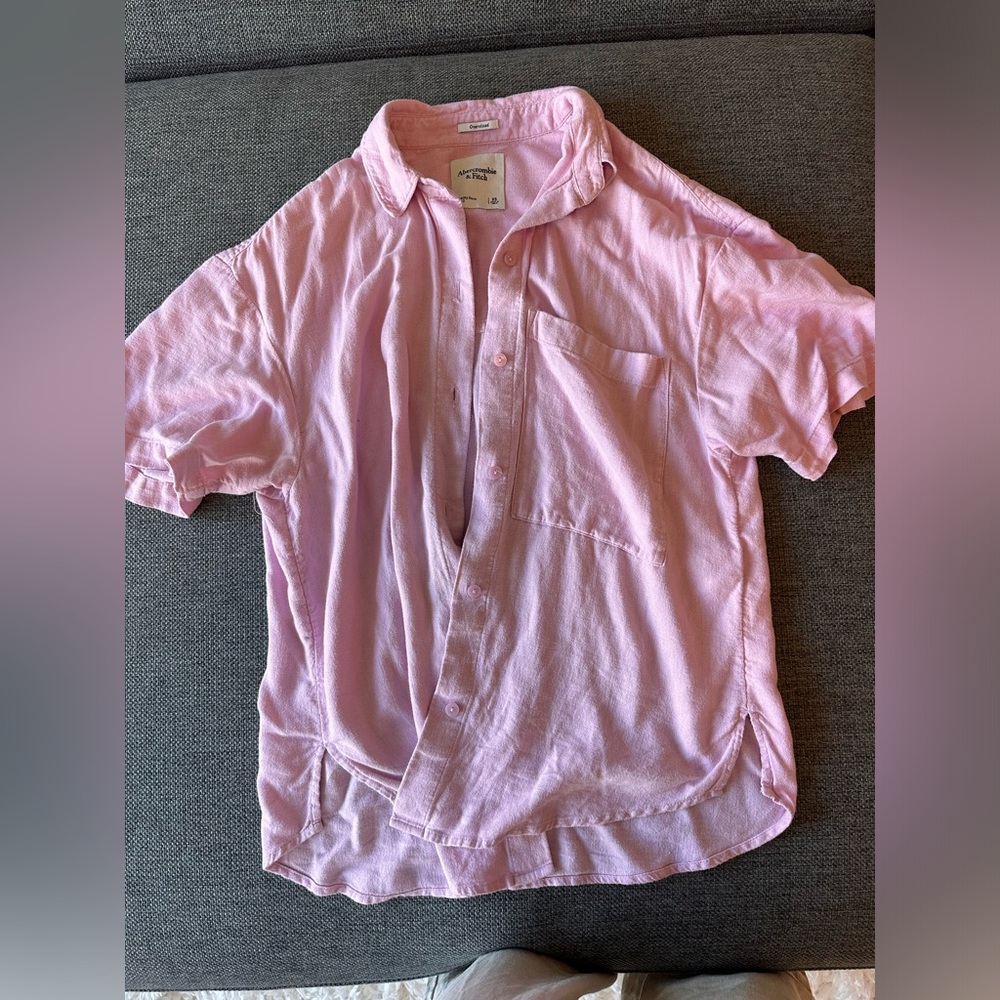 Abercrombie Oversized linen button down shirt
